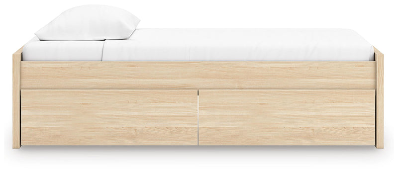 Onita Natural Twin Platform Bed with 1 Side Storage - EB9632B7