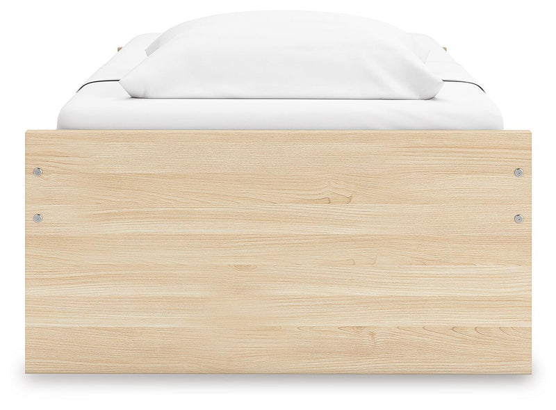 Onita Natural Twin Platform Bed with 1 Side Storage - EB9632B7