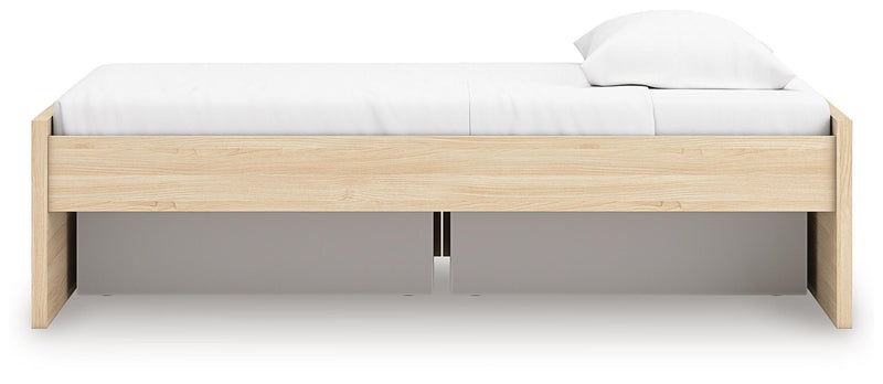 Onita Natural Twin Platform Bed with 1 Side Storage - EB9632B7
