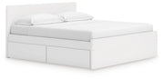 Onita White King Panel Platform Bed with 2 Side Storage - EB9630B21