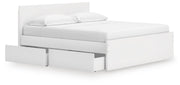 Onita White King Panel Platform Bed with 2 Side Storage - EB9630B21
