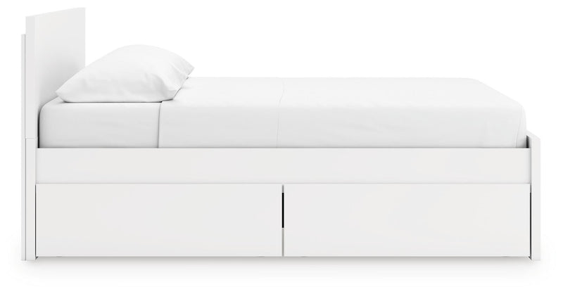 Onita White King Panel Platform Bed with 2 Side Storage - EB9630B21
