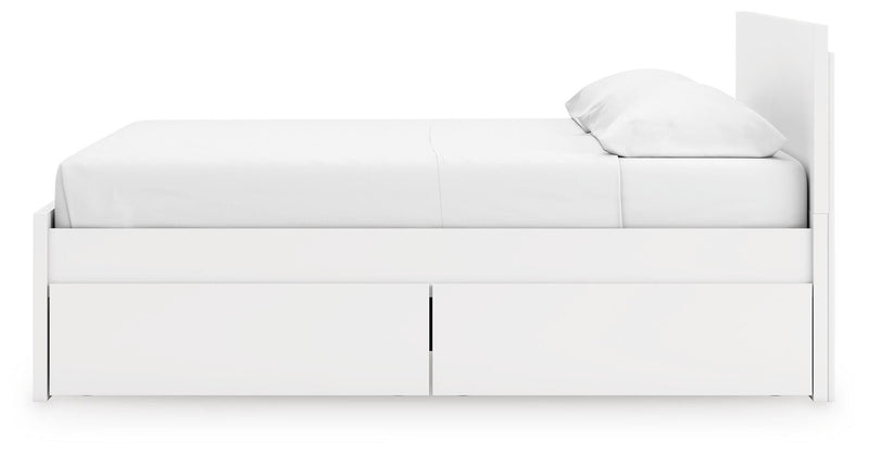 Onita White King Panel Platform Bed with 2 Side Storage - EB9630B21