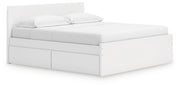Onita White King Panel Platform Bed with Storage - EB9630B20