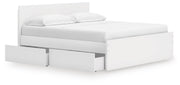Onita White King Panel Platform Bed with Storage - EB9630B20