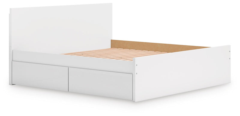 Onita White King Panel Platform Bed with Storage - EB9630B20