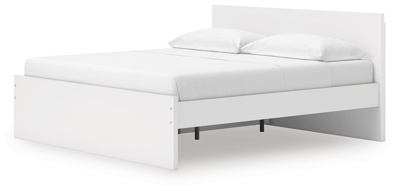 Onita White King Panel Platform Bed with Storage - EB9630B20