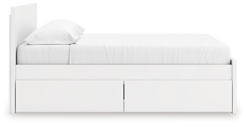 Onita White King Panel Platform Bed with Storage - EB9630B20