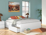 Onita White King Platform Bed with 1 Side Storage - EB9630B23