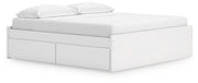 Onita White King Platform Bed with 1 Side Storage - EB9630B23