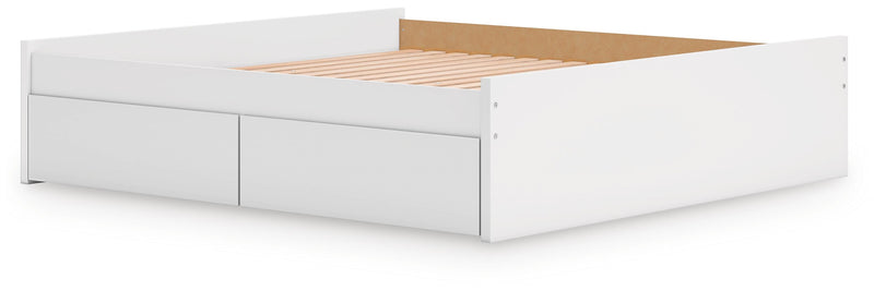 Onita White King Platform Bed with 1 Side Storage - EB9630B23