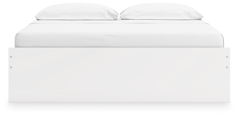 Onita White King Platform Bed with 1 Side Storage - EB9630B23