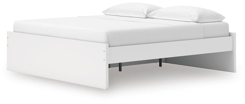 Onita White King Platform Bed with 1 Side Storage - EB9630B23