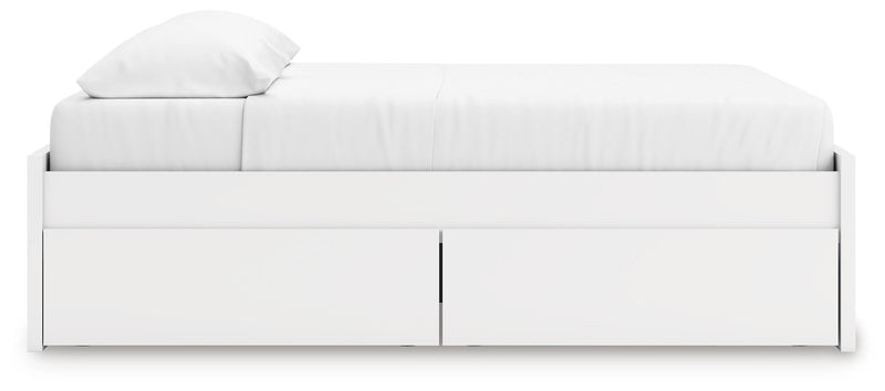 Onita White King Platform Bed with 1 Side Storage - EB9630B23