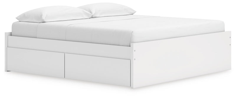 Onita White King Platform Bed with 2 Side Storage - EB9630B18