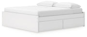 Onita White King Platform Bed with 2 Side Storage - EB9630B18