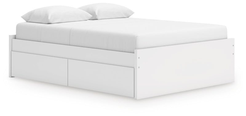 Onita White Queen Platform Bed with 1 Side Storage - EB9630B22