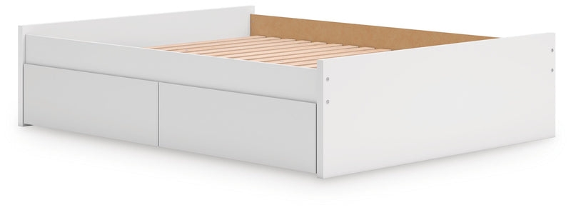Onita White Queen Platform Bed with 1 Side Storage - EB9630B22