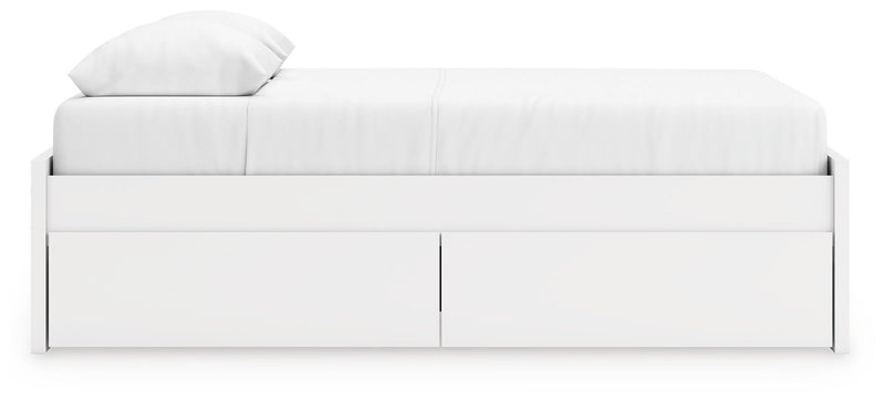 Onita White Queen Platform Bed with 1 Side Storage - EB9630B22
