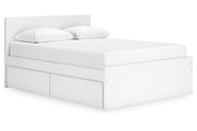 Onita White Queen Platform Bed with 1 Side Storage - Gate FurnitureQueen Bed