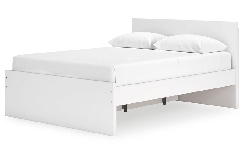 Onita White Queen Platform Bed with 1 Side Storage - Gate FurnitureQueen Bed