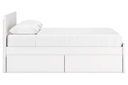 Onita White Queen Platform Bed with 1 Side Storage - Gate FurnitureQueen Bed