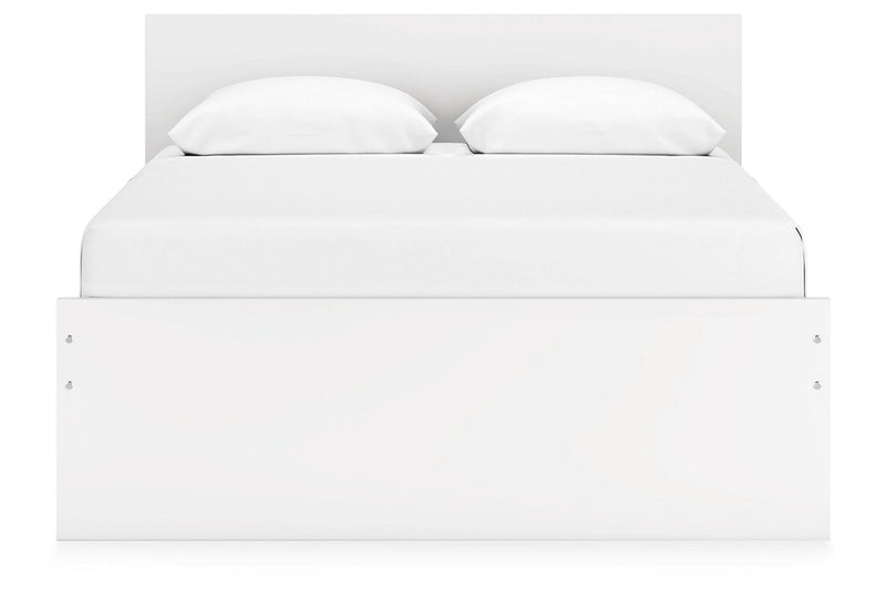 Onita White Queen Platform Bed with 1 Side Storage - Gate FurnitureQueen Bed