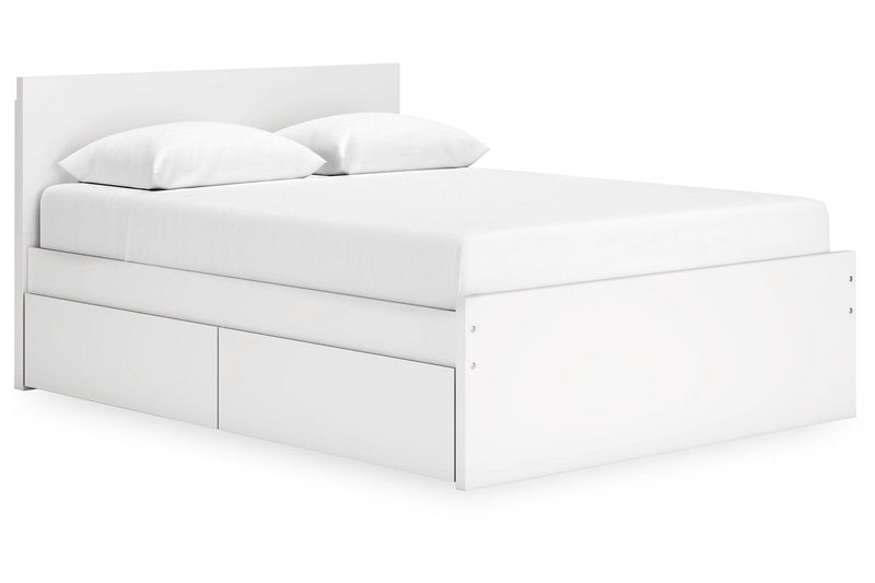 Onita White Queen Platform Bed with 2 Side Storage - Gate FurnitureQueen Bed