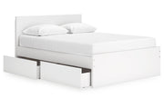 Onita White Queen Platform Bed with 2 Side Storage - Gate FurnitureQueen Bed