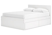 Onita White Queen Platform Bed with 2 Side Storage - Gate FurnitureQueen Bed