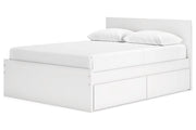 Onita White Queen Platform Bed with 2 Side Storage - Gate FurnitureQueen Bed