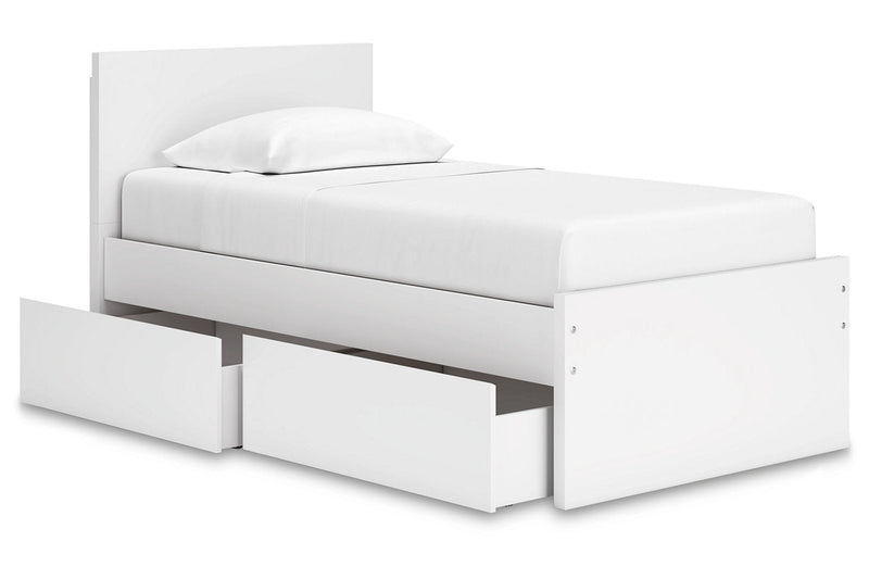 Onita White Youth One Side Storage Panel Platform Bedroom Set - Gate FurnitureYouth Bedroom Set