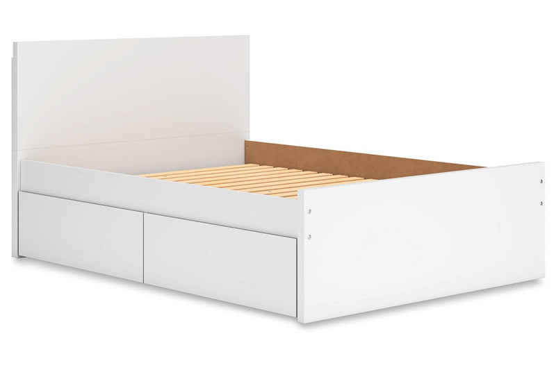 Onita White Youth One Side Storage Panel Platform Bedroom Set - Gate FurnitureYouth Bedroom Set