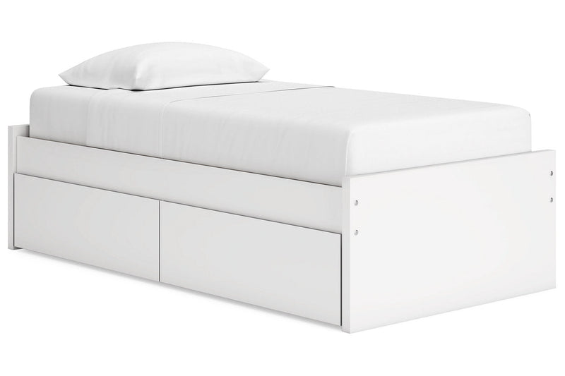 Onita White Youth One Side Storage Platform Bedroom Set - Gate FurnitureYouth Bedroom Set