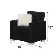Ontario Black Sleeper Living Room Set - Gate FurnitureLiving Room Set