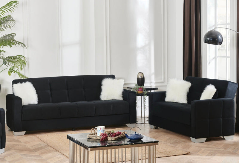 Ontario Black Sleeper Living Room Set - Gate FurnitureLiving Room Set