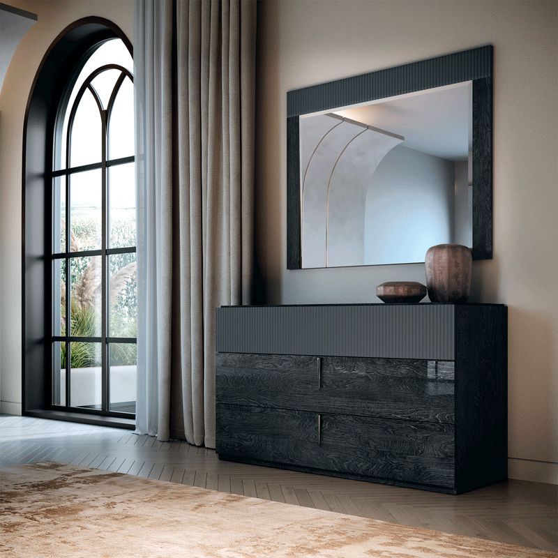 Onyx Single Dresser / Mirror SET - p13624