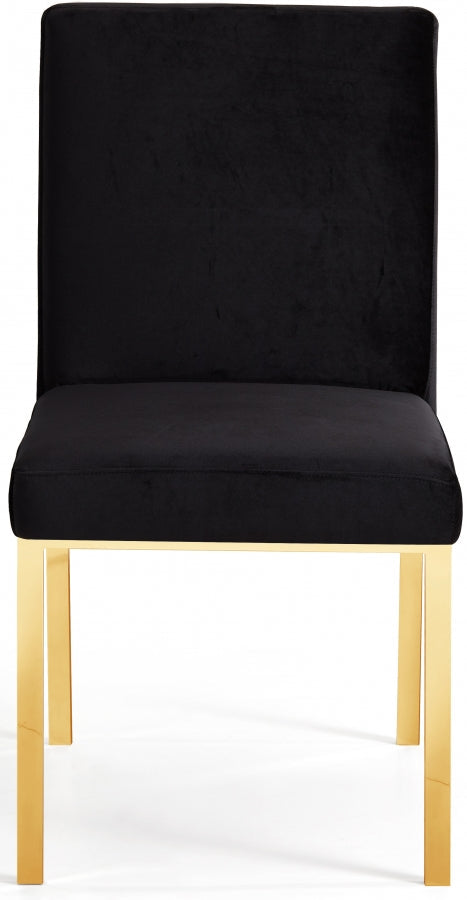 Opal Velvet Upholstered Dining Chair in Black, Set of 2 - 737Black-C