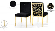 Opal Velvet Upholstered Dining Chair in Black, Set of 2 - 737Black-C