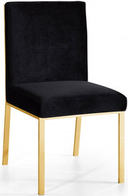 Opal Velvet Upholstered Dining Chair in Black, Set of 2 - 737Black-C