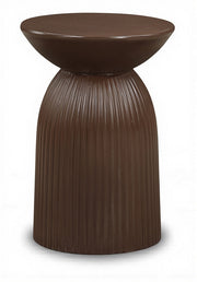 Opani Concrete End Table in Brown - 624Brown-ET
