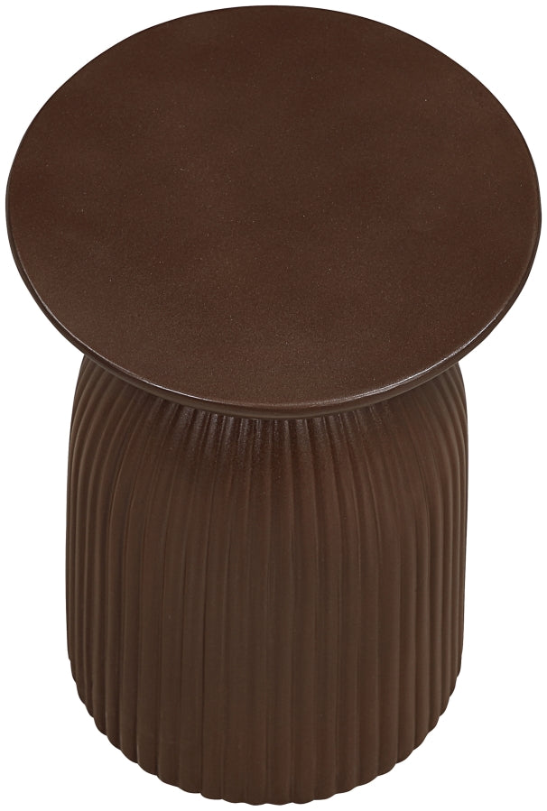 Opani Concrete End Table in Brown - 624Brown-ET