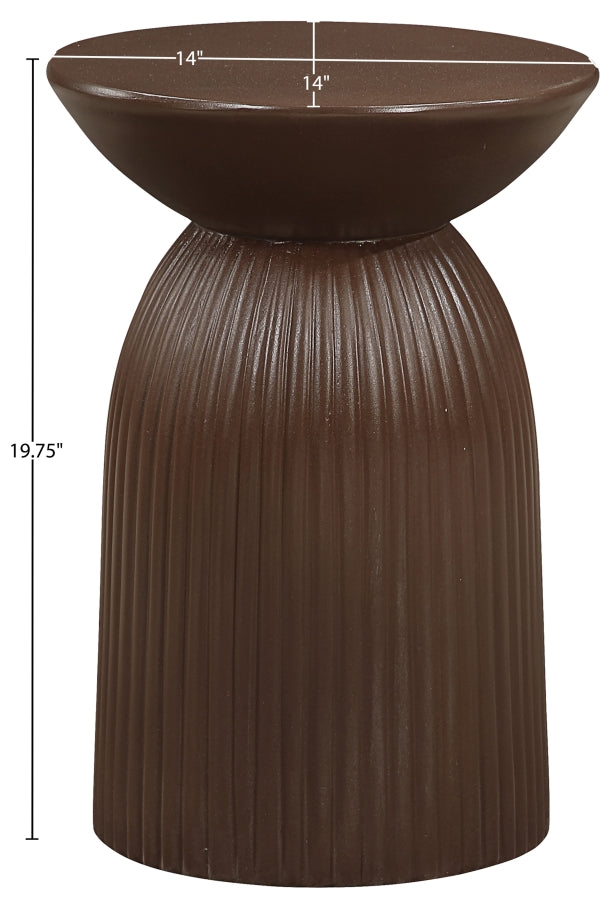 Opani Concrete End Table in Brown - 624Brown-ET