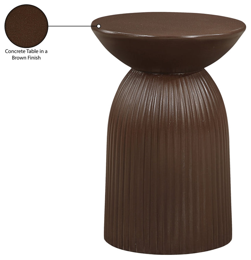 Opani Concrete End Table in Brown - 624Brown-ET
