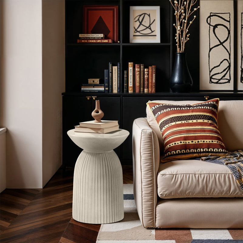 Opani Concrete End Table in Taupe - 624Taupe-ET