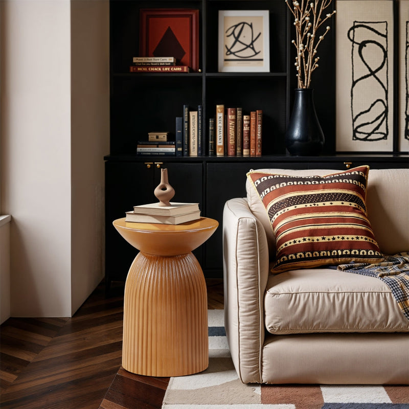 Opani Concrete End Table in Terracotta - 624Terracotta-ET