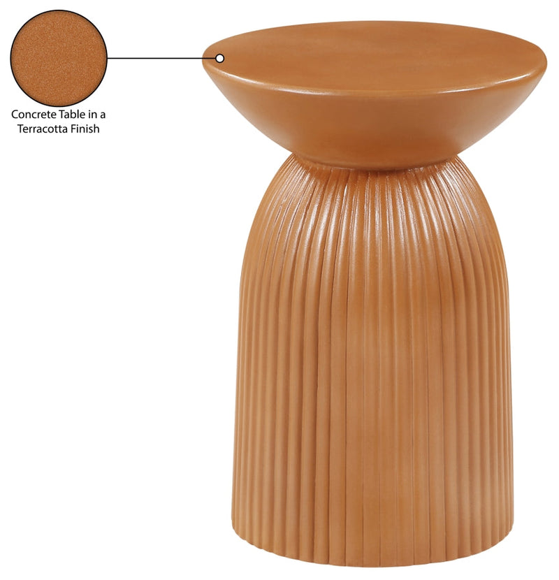 Opani Concrete End Table in Terracotta - 624Terracotta-ET