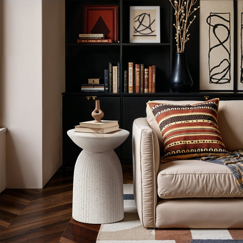 Opani Concrete End Table in Terrazzo - 624Trzo-ET