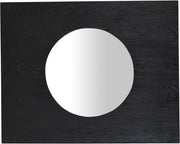 Optic Oak Wood Frame Mirror in Black - 66085Black-M