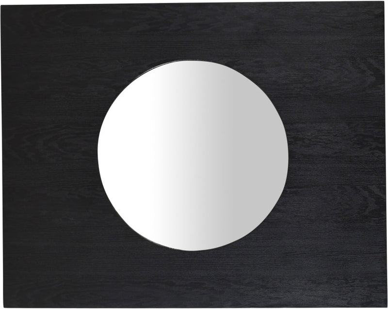 Optic Oak Wood Frame Mirror in Black - 66085Black-M